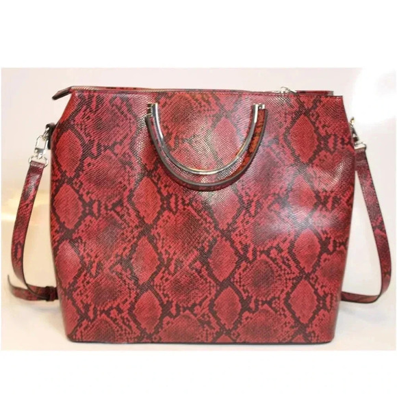 Sassy Jones NEW Pamela Snake Print ReEmbossed Large Crossbody  Bag - Picture 4 of 16